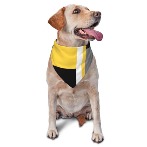 Gelb Grau Schwarz Weiß BlockDog Bandanas Katze Welpen Schals Waschbar Pet Taschentuch von YOFIEN