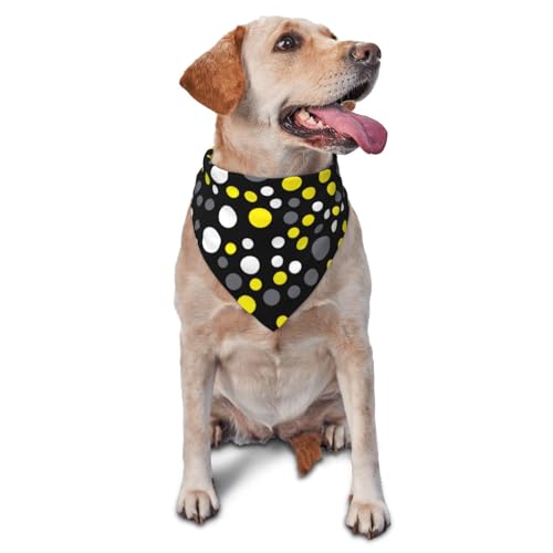 Gelb Weiß Schwarz Polka DotDog Bandanas Katze Welpen Schals Waschbar Pet Taschentuch von YOFIEN