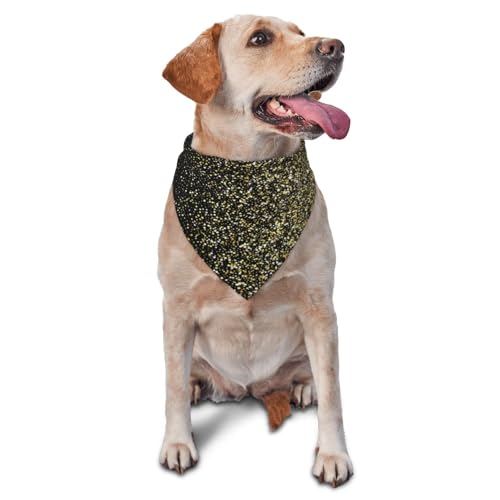 Gold Glitter Muster Esp10 AbstractDog Bandanas Katze Welpen Schals Waschbar Pet Taschentuch von YOFIEN