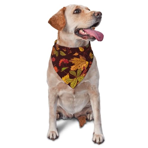 Herbst Herbst Blätter Eichel Beeren PrintedDog Bandanas Katze Welpen Schals Waschbar Pet Taschentuch von YOFIEN