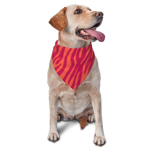 Hübsches rosa orangefarbenes Tierdruck-Zebra-Leoparden-Hunde-Bandanas, Katzen-Welpen-Schals, waschbares Haustier-Taschentuch von YOFIEN
