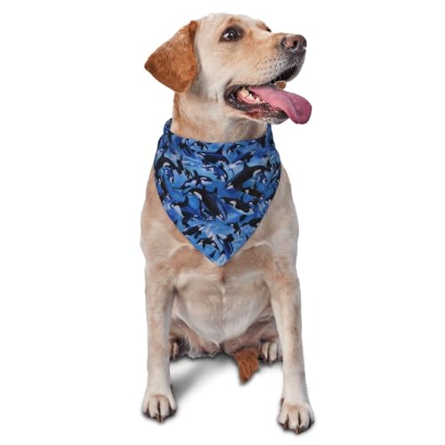 Killerwale Orcas Seadog Bandanas Katzenwelpenschals Waschbares Haustiertaschentuch von YOFIEN