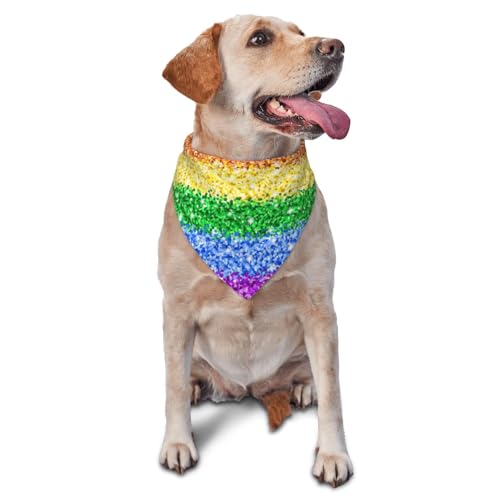 LGBT Sparkle Glitter Pride FlagDog Bandanas Katze Welpen Schals Waschbar Pet Taschentuch von YOFIEN