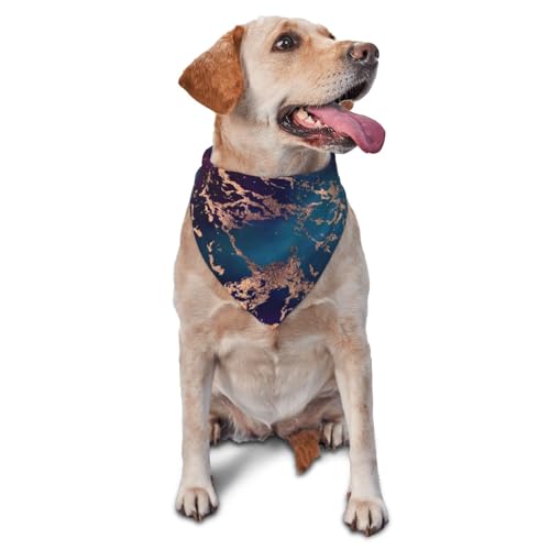 Marble Luxe Decor Dunkelviolett und Blaugrün mit GoldHundehalstücher Katzenwelpenschals Waschbares Haustiertaschentuch von YOFIEN