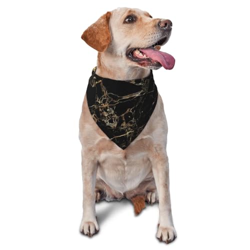 Marmor Schwarz GoldDog Bandanas Katze Welpen Schals Waschbar Pet Taschentuch von YOFIEN
