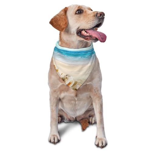 Muscheln SandDog Bandanas Katze Welpen Schals Waschbar Pet Taschentuch von YOFIEN