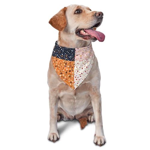 Nahtlose Vektor-Terrazzo-Muster, Hunde-Bandanas, Katzen-Welpen-Schals, waschbares Haustier-Taschentuch von YOFIEN