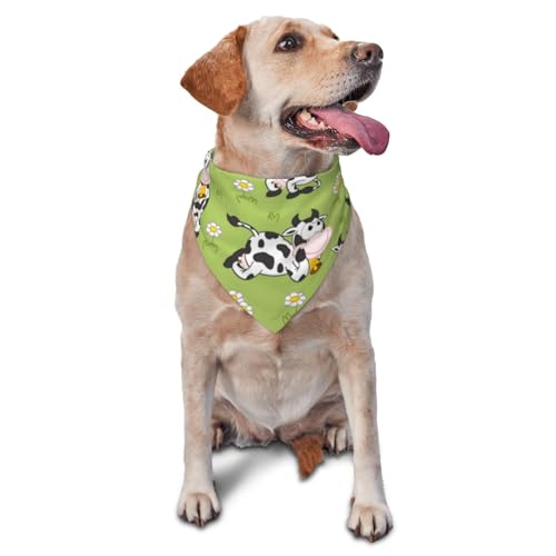 Niedliche Tier Kuh GreenDog Bandanas Katze Welpen Schals waschbar Pet Taschentuch von YOFIEN