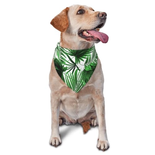 Palmblatt-Druck, Hunde-Bandanas, Katzen- und Welpenschals, waschbares Haustier-Taschentuch von YOFIEN