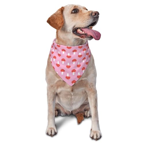 Pilze Pink RedDog Bandanas Katze Welpen Schals Waschbar Haustier Taschentuch von YOFIEN