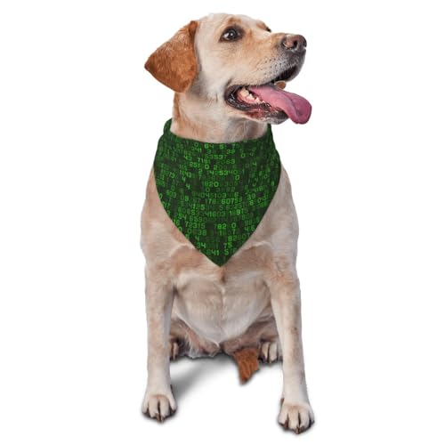 Programmierer Grün Dezimal Computer CodeDog Bandanas Katze Welpen Schals Waschbar Pet Taschentuch von YOFIEN