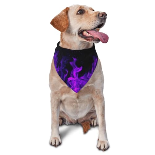 Purple FlameDog Bandanas Katzenwelpenschals Waschbares Haustiertaschentuch von YOFIEN