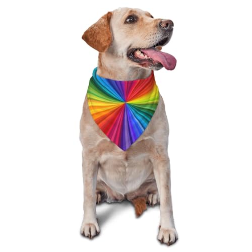 Regenbogen ColoredDog Bandanas Katze Welpen Schals Waschbar Pet Taschentuch von YOFIEN