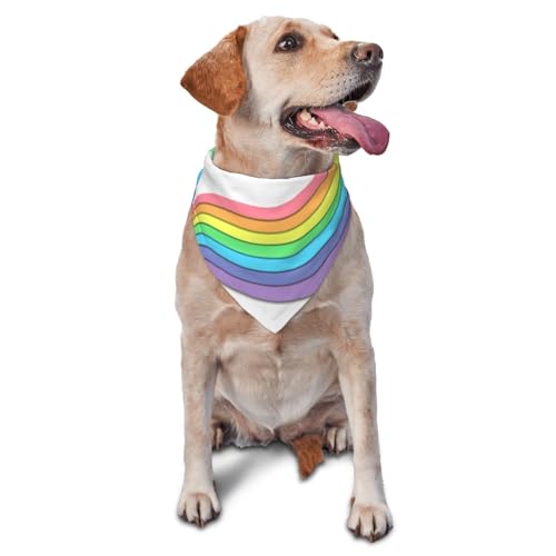 Regenbogen auf WeißHunde-Bandanas Katzen-Welpen-Schals Waschbares Haustier-Taschentuch von YOFIEN