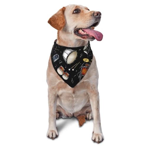 Rock DrumDog Bandanas Katze Welpen Schals Waschbar Haustier Taschentuch von YOFIEN