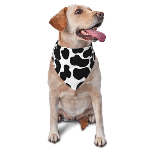 Schwarze Kuhflecken TierdruckHunde-Bandanas Katzen-Welpen-Schals Waschbares Haustier-Taschentuch von YOFIEN