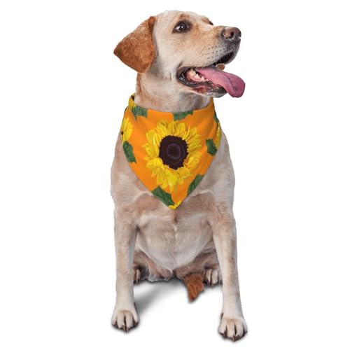 Sonnenblumen-Nahtloses Muster, Hunde-Bandanas, Katzen- und Welpenschals, waschbares Haustier-Taschentuch von YOFIEN