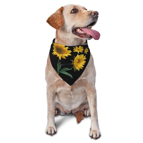 Sonnenblumen PrintDog Bandanas Katze Welpen Schals Waschbar Pet Taschentuch von YOFIEN