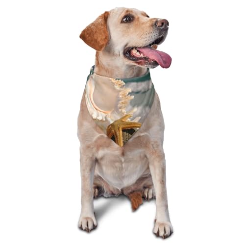 Strand Seesterne Muscheln PrintDog Bandanas Katze Welpen Schals Waschbar Pet Taschentuch von YOFIEN