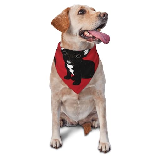 Süße Brindle Frenchie PuppyDog Bandanas Katze Welpen Schals waschbar Pet Taschentuch von YOFIEN