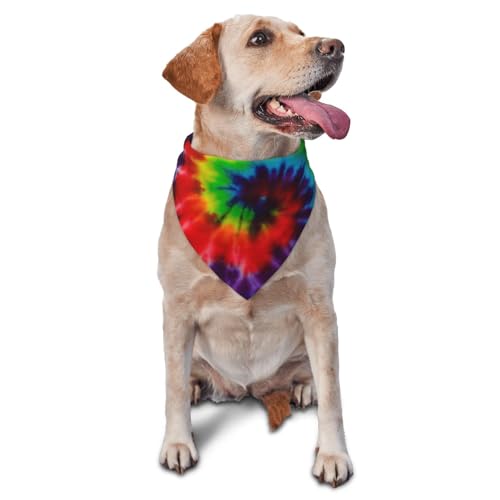 Tie Dye Bunte RainbowDog Bandanas Katze Welpen Schals Waschbar Pet Taschentuch von YOFIEN
