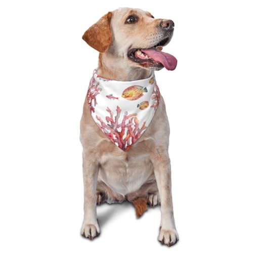 Tier Nautische Hand UnterwasserDog Bandanas Katze Welpen Schals Waschbar Pet Taschentuch von YOFIEN