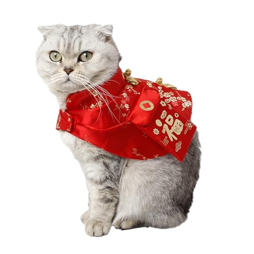 YOGOTEU Haustierkostüm, chinesisches Neujahrskostüm für Katze, Hund, Festival, Party, Haustierumhang mit rotem Umschlag für Frühlingsfest, Katzenfoto-Requisiten YOGOTEU Haustierkostüm, chinesisches Neujahrskostüm für Katze, Hund, Festival, Party, Haustierumhang mit rotem Umschlag für Frühlingsfest, Katzenfoto-Requisiten von YOGOTEU