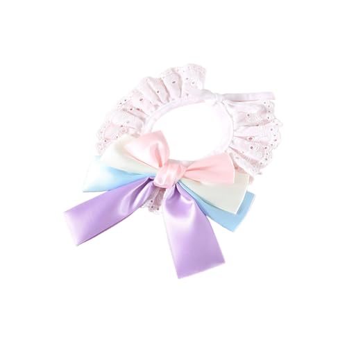 YOGOTEU Party-Halsband, Spitzen-Schleife, Halsband für Katzen, Hunde, modische Krawatte, Festival, Haustier-Krawatte, Kostüm, Halsband, verstellbare Krawatte, Haustier-Halsbekleidung, 25 cm, Violett YOGOTEU Party-Halsband, Spitzen-Schleife, Halsband für Katzen, Hunde, modische Krawatte, Festival, Haustier-Krawatte, Kostüm, Halsband, verstellbare Krawatte, Haustier-Halsbekleidung, 25 cm, Violett von YOGOTEU