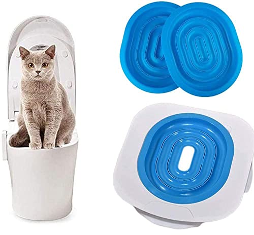 YOHAPPY Katzentoiletten-Trainingsset, 40 x 40 x 3,5 cm, ABS-Kunststoff-Katzentrainer, hilft dabei, Ihre Katze zu trainieren, um die Toilette für Katzen und Kätzchen zu verwenden. von YOHAPPY