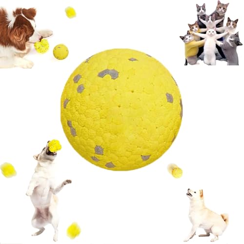 YOHFRFGX The Mellow Dog Calming Ball, Mellow Dog Calming Ball, Chewer Calming Ball Dog Toys, Durable Dog Chew Balls for Aggressive Chewers for Any Size Dog (Bouncy Ball,Yellow) von YOHFRFGX