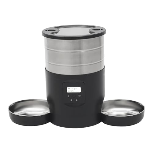 4.5 L Tierfutter-Automat mit LCD-Display, Futterautomat Katze 2 Näpfe Katzenfutter Automat, Doppel-Stromversorgung, für 2Katzen/Kleinhunde 4.5 L Tierfutter-Automat mit LCD-Display, Futterautomat Katze 2 Näpfe Katzenfutter Automat, Doppel-Stromversorgung, für 2Katzen/Kleinhunde von YOICUATGNA