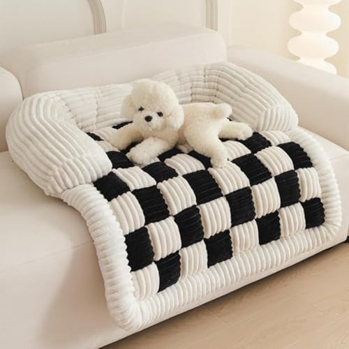 Flauschiges, flauschiges, beruhigendes Hundebett, Sofaschutz, Haustiermatte, waschbarer Plüsch-Couchbezug für Hunde, Couch-Bezug, cremefarben, quadratisch, kariert, gemütliche Hundematte, flauschiges Flauschiges, flauschiges, beruhigendes Hundebett, Sofaschutz, Haustiermatte, waschbarer Plüsch-Couchbezug für Hunde, Couch-Bezug, cremefarben, quadratisch, kariert, gemütliche Hundematte, flauschiges von YOMACY