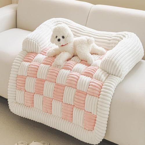Flauschiges, flauschiges, beruhigendes Hundebett, Sofaschutz, Haustiermatte, waschbarer Plüsch-Couchbezug für Hunde, Couch-Bezug, cremefarben, quadratisch, kariert, gemütliche Hundematte, flauschiges Flauschiges, flauschiges, beruhigendes Hundebett, Sofaschutz, Haustiermatte, waschbarer Plüsch-Couchbezug für Hunde, Couch-Bezug, cremefarben, quadratisch, kariert, gemütliche Hundematte, flauschiges von YOMACY
