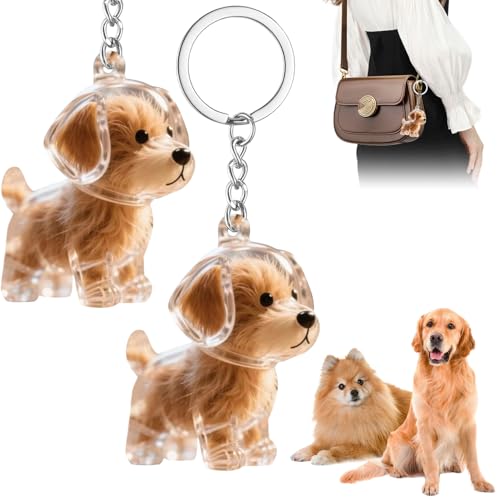 2 Stück Hundehaar-Sammler-SchlüSselanhäNger, SchlüSselanhäNger Hund, Hundehaar-AnhäNger, Tierhaar Erinnerung, SüßEr SchlüSselanhäNge-r,Taschen AnhäNger, Kreatives Gedenkgeschenk Tierliebhaber Keychain von YOMOZEM