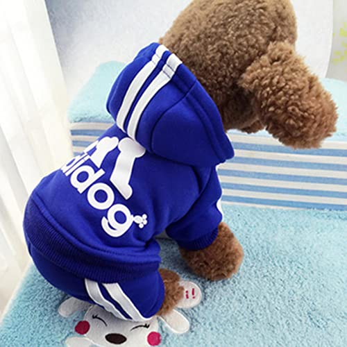 2023 Kleidung Französische Bulldogge Welpenkostüm, Overall, Chihuahua, Mops, Kleidung für kleine und mittelgroße Hunde, Welpen-Outfit, Blau, XL 4,2–6 kg von YOND