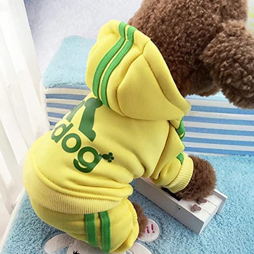 2023 Kleidung Französische Bulldogge Welpenkostüm Jumpsuit Chihuahua Mops Hunde Kleidung für kleine mittelgroße Hunde Welpen-Outfit - Gelb, XXL 6-8 kg von YOND