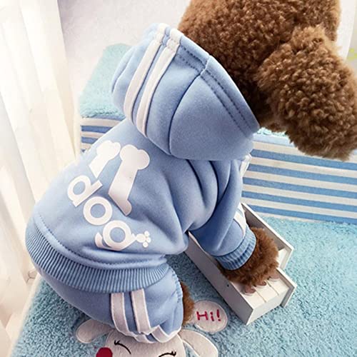 2023 Kleidung Französische Bulldogge Welpenkostüm Jumpsuit Chihuahua Mops Hunde Kleidung für kleine mittelgroße Hunde Welpen-Outfit Hellblau, Größe L 3–4,2 kg von YOND