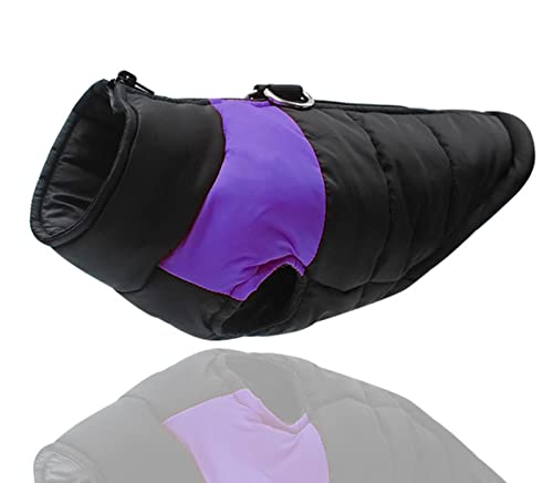 Gepolsterte Winterjacke, warm, wasserdicht, mit Reißverschluss, für kleine, mittelgroße und große Hunde, Mops, Chihuahua, Französische Bulldogge, Violett, Größe M Gepolsterte Winterjacke, warm, wasserdicht, mit Reißverschluss, für kleine, mittelgroße und große Hunde, Mops, Chihuahua, Französische Bulldogge, Violett, Größe M von YOND