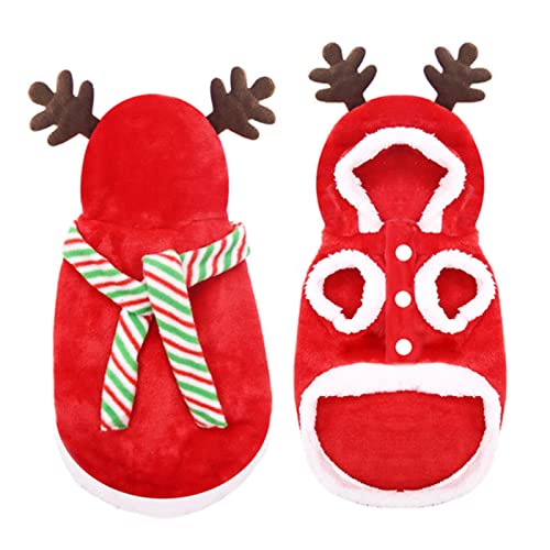 Hund Winter warme Kleidung niedlicher Plüschmantel Hoodies Kostüm Jacke für Welpen Katze Französische Bulldogge Chihuahua kleine Hunde Kleidung - Rot, XL Hund Winter warme Kleidung niedlicher Plüschmantel Hoodies Kostüm Jacke für Welpen Katze Französische Bulldogge Chihuahua kleine Hunde Kleidung - Rot, XL von YOND