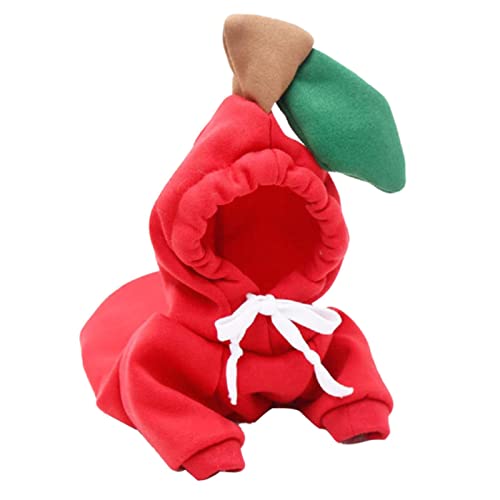 Hund Winter warme Kleidung niedlicher Plüschmantel Hoodies Kostüm Jacke für Welpen Katze Französische Bulldogge Chihuahua kleine Hunde Kleidung - Rot, XS von YOND