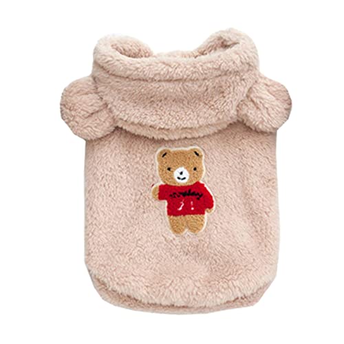 Hunde-Kapuzenpullover, Winterkleidung für Hunde, weiche französische Bulldogge, Kleidung für Hunde, Mops-Beige, Größe XXL von YOND