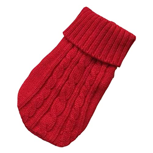 Hunde-Winterkleidung für kleine und mittelgroße Hunde, Chihuahua, Welpen, Yorkshire, reiner Hundepullover, Rot, Größe M (8), 2–2,5 kg von YOND