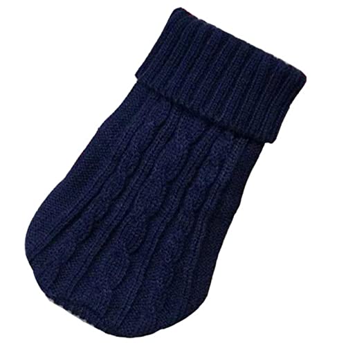 Hunde-Winterkleidung für kleine und mittelgroße Hunde, Chihuahua, Welpen, Yorkshire, reines Hundepullover, Marineblau, Größe L (10), 2,5–4 kg von YOND