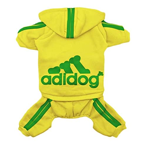 Hundekleidung, Frühlings-Hunde-Kapuzenpullover, Mantel, Buchstabe, niedlich, kleine Hunde, Chihuahua, Mops, Yorkshire, Welpen, Katzenkleidung, Gelb, Größe L 3–4,2 kg von YOND