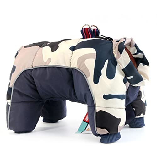 Hundekleidung, super warme Jacke, dicker Baumwollmantel, wasserdicht, für kleine Hunde, Kleidung für französische Bulldoggen, Welpen, Dunkelblau, Größe S von YOND