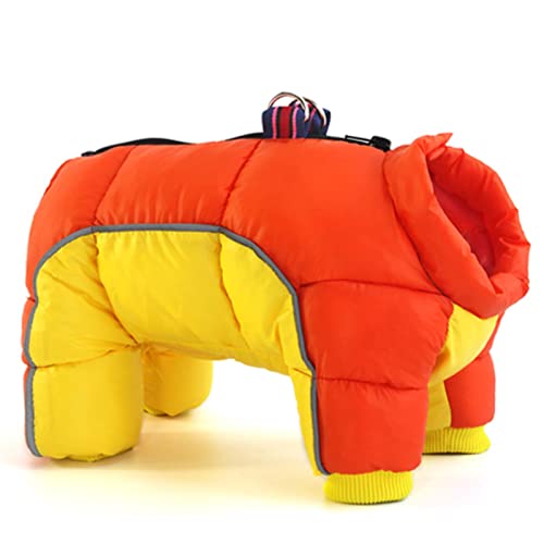 Hundekleidung, super warme Jacke, dicker Baumwollmantel, wasserdicht, für kleine Hunde, Kleidung für französische Bulldoggen, Welpen, Gelb / Orange, Größe S von YOND