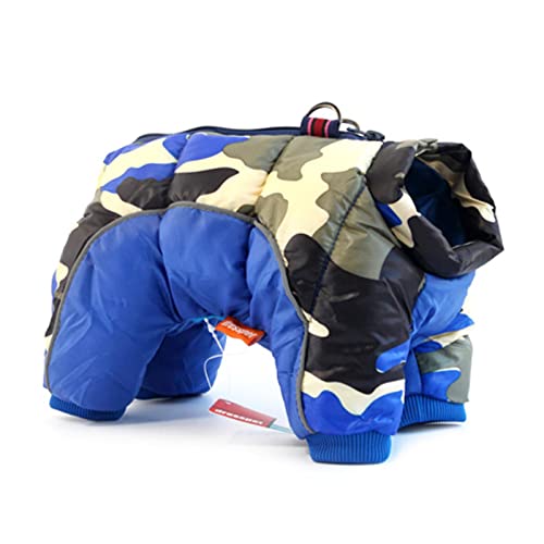 Hundekleidung, super warme Jacke, dicker Baumwollmantel, wasserdicht, für kleine Hunde, Kleidung für französische Bulldoggen, Welpen, Marineblau, Größe L von YOND