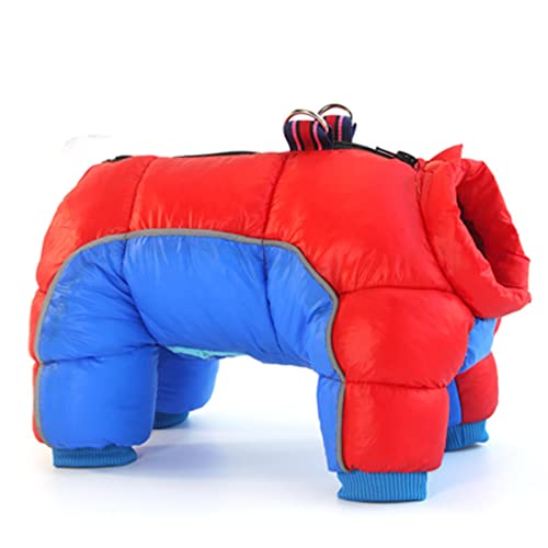 Hundekleidung, super warme Jacke, dicker Baumwollmantel, wasserdicht, für kleine Hunde, Kleidung für französische Bulldoggen, Welpen, Rot, Blau, Größe M von YOND