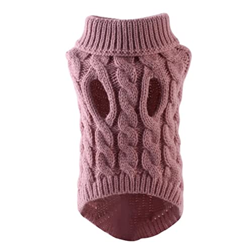 Hundepullover für kleine Hunde, warme Winterkleidung, Rollkragen, Strickkleidung, Welpenpullover, Weste, Chihuahua, Yorkie-Mantel, Dunkelrosa, Größe L Hundepullover für kleine Hunde, warme Winterkleidung, Rollkragen, Strickkleidung, Welpenpullover, Weste, Chihuahua, Yorkie-Mantel, Dunkelrosa, Größe L von YOND
