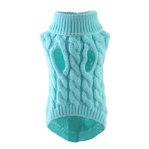 Hundepullover für kleine Hunde, warme Winterkleidung, Rollkragen, Strickkleidung, Welpenpullover, Weste, Chihuahua, Yorkie-Mantel, Hellblau, Größe L Hundepullover für kleine Hunde, warme Winterkleidung, Rollkragen, Strickkleidung, Welpenpullover, Weste, Chihuahua, Yorkie-Mantel, Hellblau, Größe L von YOND